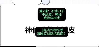 第2节：【物理手段】不动刀子不刮皮，神仙难救病树皮，课程：《经济作物冬季清园&middot;实战防坑指南》#识农AI