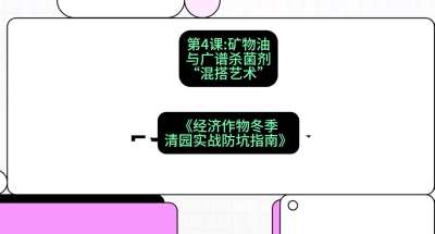 第4节：【替代方案】矿物油与广谱杀菌剂的&ldquo;混搭艺术&rdquo;，课程：《经济作物冬季清园&middot;实战防坑指南》#识农AI