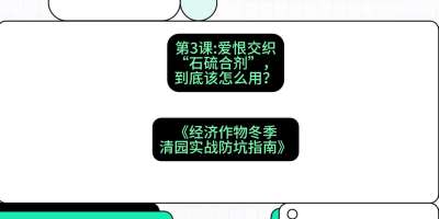 第3节：【核武药剂】爱恨交织的&ldquo;石硫合剂&rdquo;，到底该怎么用？，课程：《经济作物冬季清园&middot;实战防坑指南》#识农AI